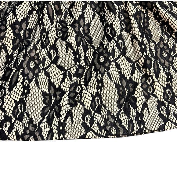 HD in Paris Anthropologie Dress Black Lace Overlay Sleeveless Cocktail Sheath L - Picture 8 of 11